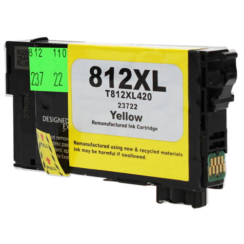 Epson T812XL420 812XL High Yield Yellow Compatible Ink Cartridge