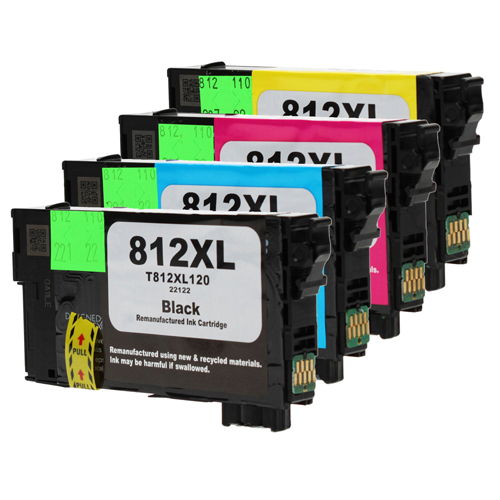 Epson T812XL Black & 3-Color Combo Compatible Ink Cartridge Set