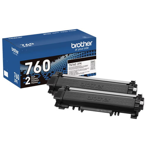 Brother TN-760 2 Pack Original Toner Cartridge for HL-L2350 HL-L2370DW