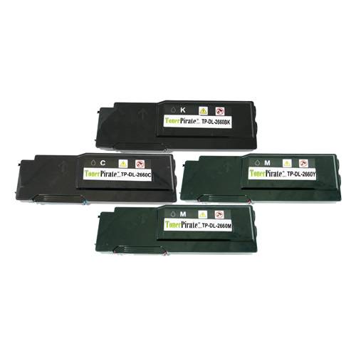 Dell C2660 C2665dnf Black & Color Compatible Toner Cartridge Combo Set