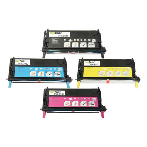 Dell Black & Color Toner Combo Set for 3110CN 3115CN Laser Printer
