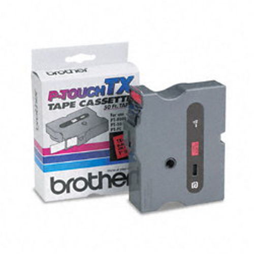 Brother TX-4511 1 Inch Black on Red P-Touch Tape (24mm x 15m)