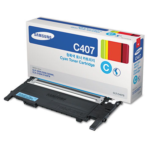Samsung CLT-C407S Original Cyan Toner Cartridge CLP-320N CLP-325W CLX-3185FW 