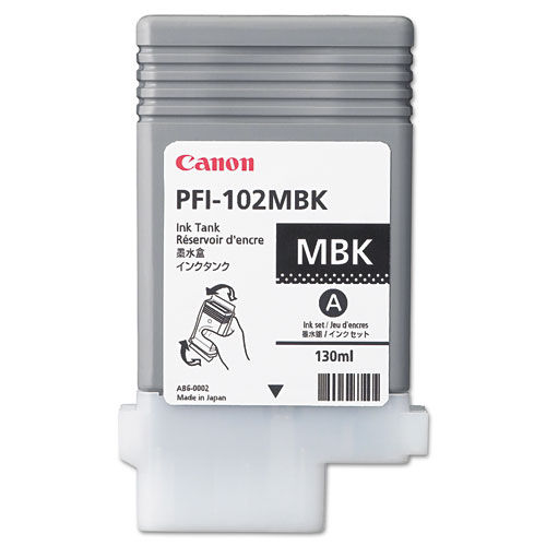 Canon PFI-102MBK Original Matte Black Ink Cartridge imagePROGRAF iPF500 iPF600 iPF700