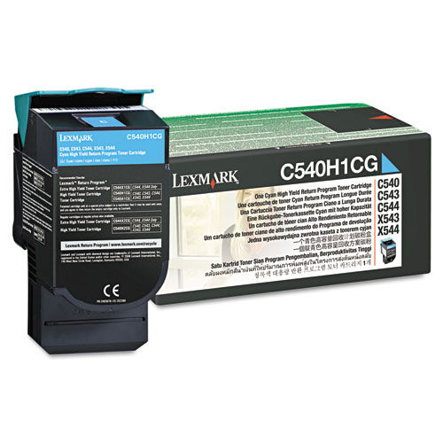 Lexmark C540H1CG Original High Yield Cyan Toner Cartridge C540 C543 C546 Color