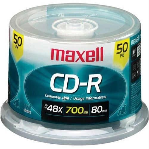Maxell 648250 48X 80 min 700MB CD-R Media 50PK Spindle