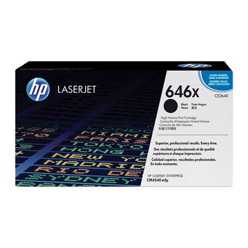 HP CE264X 646X Black Original Toner Cartridge for LaserJet CM4540