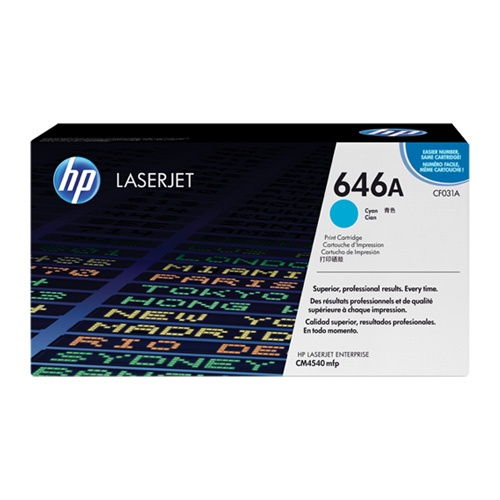 HP CF031A 646A Cyan Original Toner Cartridge for LaserJet CM4540