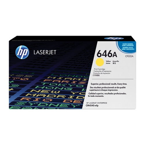 HP CF032A 646A Yellow Original Toner Cartridge LaserJet CM4540
