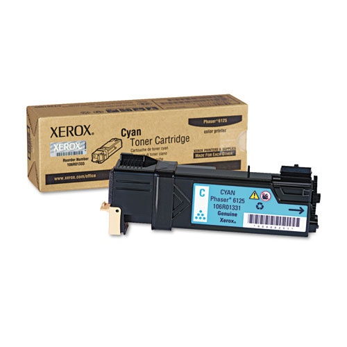 Xerox 106R01331 Original Cyan Toner Cartridge for Phaser 6125 Printer