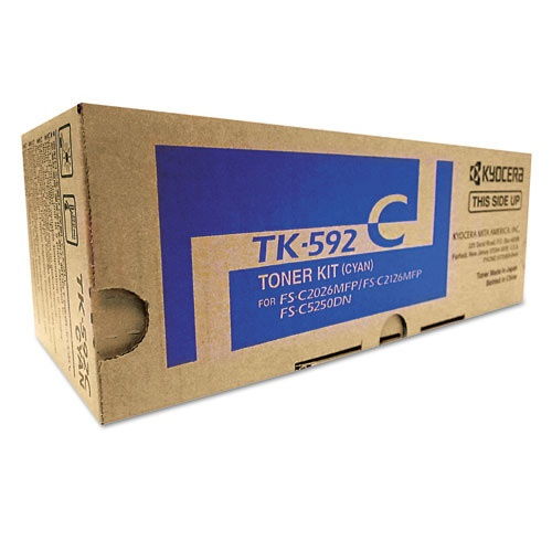 Kyocera Mita TK-592C Original Cyan Toner Cartridge FS-C2026 C2126 C2526 C2626