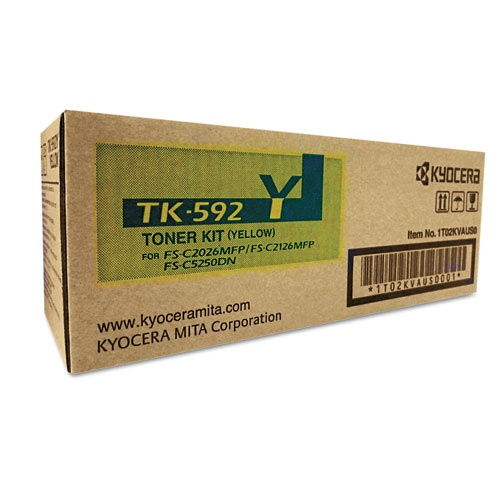 Kyocera Mita TK-592Y Original Yellow Toner Cartridge FS-C2026 C2126 C2526 C2626