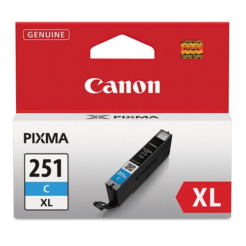 Canon CLI-251XL High Yield Cyan Original Ink Cartridge for Pixma MG5420 MG6320 MX722