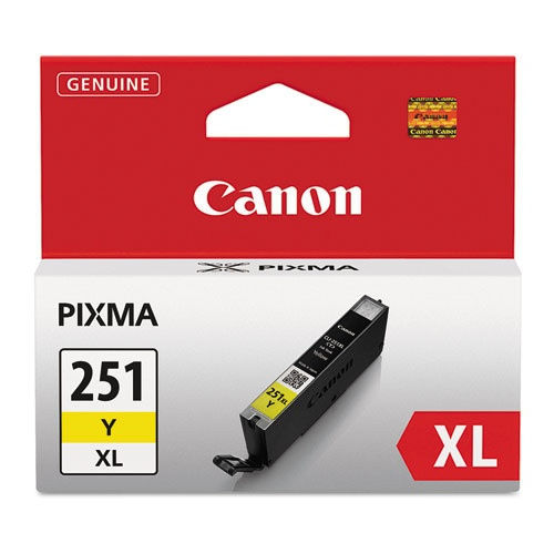 Canon CLI-251XL High Yield Yellow Original Ink Cartridge for Pixma MG5420 MG6320 MX722