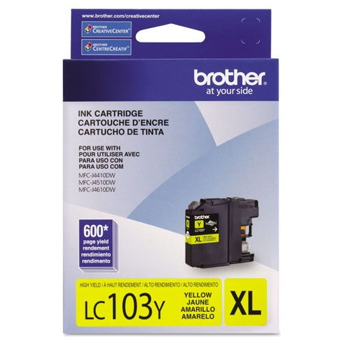 Brother LC103Y Original Yellow Ink Cartridge for MFC-J285DW J4310DW J4410DW