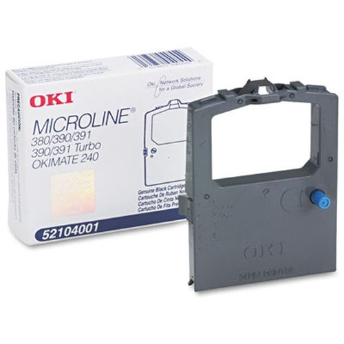 Okidata 52104001 Original Black Nylon Ribbon Cartridge for Microline 380 390 391