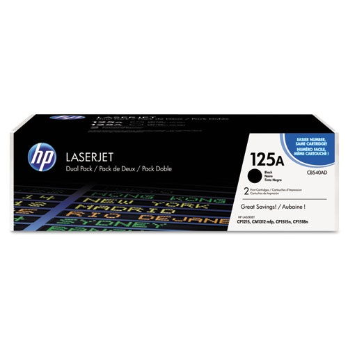 HP CB540AD 125A Original Dual Pack Black Toner Cartridge