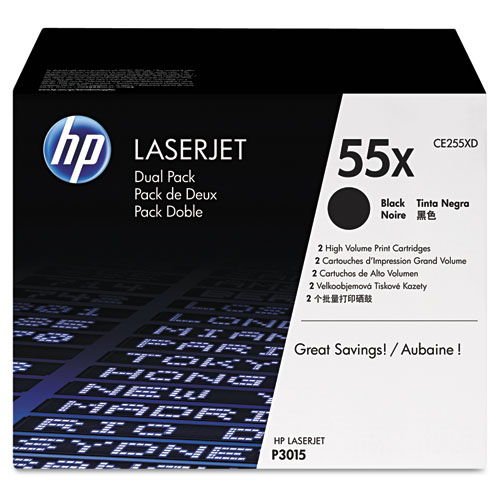 HP CE255XD / 55X Original Dual Pack High Yield Black Toner
