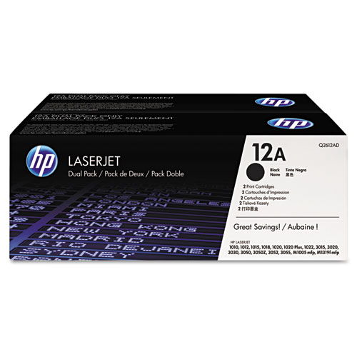 HP Q2612D / 12A Original Dual Pack Black Toner for LaserJet 1010
