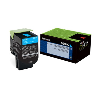 Lexmark 80C1HC0 / 801HC Original High Yield Cyan Toner Cartridge for CX410 CX510