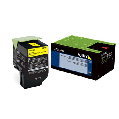 Lexmark 80C1HY0 / 801HY Original High Yield Yellow Toner Cartridge for CX410 CX510
