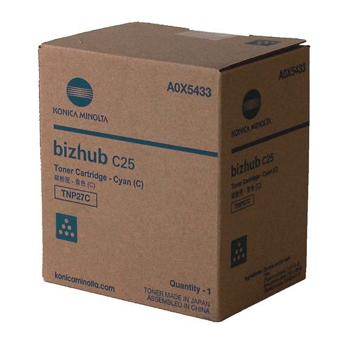 Konica Minolta A0X5433 TNP27C Original Cyan Toner for Bizhub C25