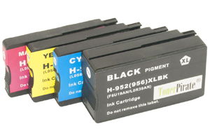 HP 952XL Black & Color 4-Pk Hi-Yield Compatible Ink Cartridges