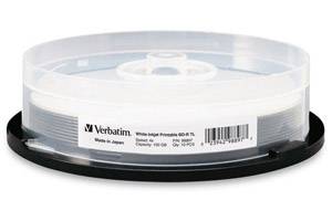 Verbatim 98897 BD-R XL 4X 100GB White Inkjet Printable 10PK Spindle