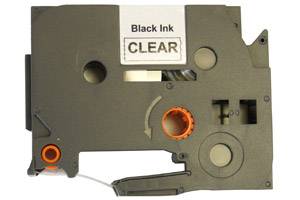 Brother TZE-111 Compatible 1/4 inch Black on Clear Tape (6mm x 8m)