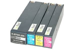 HP 970XL Black & 971XL Color 4-Pk High Yield Compatible Ink Cartridges