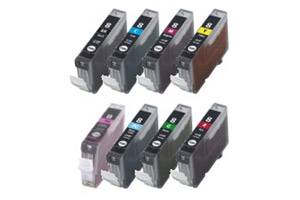 Canon CLI-8 Black & Color 8-Pack Compatible Ink Tank Cartridge w/ CHIP