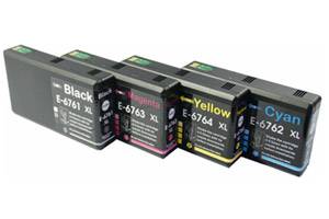 Epson T676XL120 676 Black & Color Compatible Ink Cartridges 4 Pk Combo