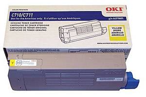 Okidata 44318601 Original Yellow Toner Cartridge for Okidata C711dn Color Printer 