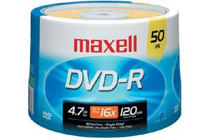 Maxell 638011 16X 4.7GB DVD-R 50PK Spindle