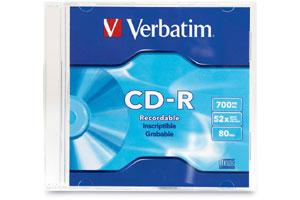Verbatim 94776 52X 700MB 80min CD-R 1PK Slim Jewel Case
