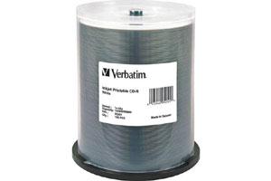 Verbatim 95251 52X 700MB 80min White Inkjet Printable CD-R 100PK Spindle