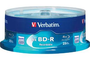 Verbatim 97457 BD-R 6X 25GB Write Once Single Layer Blu-ray 25PK Spindle
