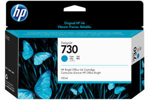 HP 730 P2V62A Cyan Original Ink Cartridge for DesignJet T1600 T1700
