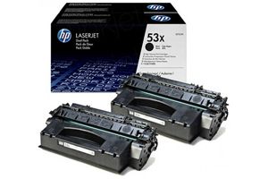 HP Q7553XD 53X 2-PK Black High Yield Original Toner Cartridges