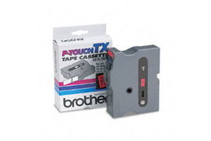 Brother TX-4511 1 Inch Black on Red P-Touch Tape (24mm x 15m)