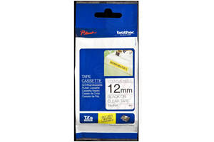 Brother TZE-S131 1/2" Black on Clear Extra Strength Tape (12mm x 8m)