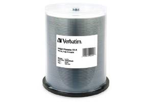 Verbatim 95252 52X 80 min 700MB White Inkjet Hub Printable CD-R Media 100PK Spindle