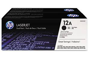 HP Q2612D / 12A Original Dual Pack Black Toner for LaserJet 1010