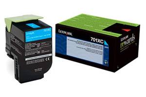 Lexmark 70C1XC0 / 701XC Original Extra High Yield Cyan Toner Cartridge for CS510