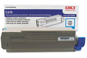 Okidata 44315303 Original Cyan Toner Cartridge for C610 Series Printer
