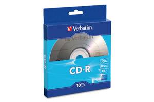 Verbatim 97955 52X 700MB 80min Branded CD-R 10PK Bulk Box